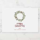 冬のフローラベリーリースクリスマス リキュールボトルラベル (シングルラベル)