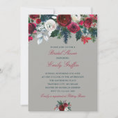 冬のフローラホリデークリスマスブライダルシャワー 招待状 (正面)