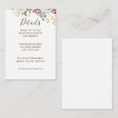 冬のフローラホワイトローズレッドベリー金ゴールド エンクロージャーカード (正面/裏面)