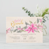 冬のフローラポインセチア水カラーブライダルブランチ 招待状 (スタンド正面)