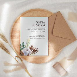 冬のフローラポインセチア水結婚色 招待状