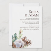 冬のフローラポインセチア水結婚色 招待状 (正面)