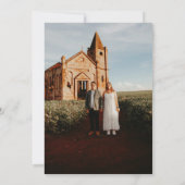 冬のフローラポインセチア水結婚色 招待状 (裏面)