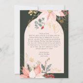 冬のフローラメリーピンクワンフォトホリデーカード シーズンカード (裏面)