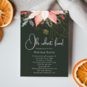 冬のフローラモダンクリスマスああ何おもしろい!パーティー 招待状