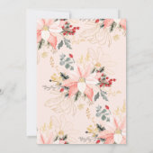 冬のフローラモダンクリスマスああ何おもしろい!パーティー 招待状 (裏面)