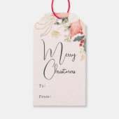 冬のフローラモダンメリークリスマスの行き来 ギフトタグ (正面)