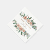 冬のフローラモダンメリークリスマス紙 スタンダードカクテルナプキン (角)