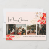 冬のフローラモダンメリークリスマス5枚の写真 シーズンカード (正面)