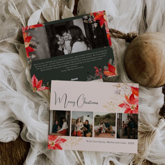 冬のフローラモダンメリークリスマス5枚の写真 シーズンカード