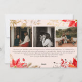 冬のフローラモダン4フォトハッピーホリデーカード シーズンカード (裏面)