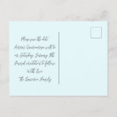 冬のフローラライトブルーキンセアニェラ日付を保存 ポストカード (裏面)