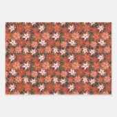 冬のフローララッピング紙フラットシートセット3 ラッピングペーパーシート (正面)