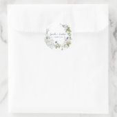 冬のフローラリースでダスティブルーとセージグリーン ラウンドシール (バッグ)