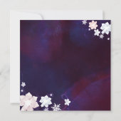 冬のフローラリースパープルブライダルシャワー 招待状 (裏面)