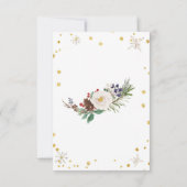 冬のフローラリース写真ハッピーホリデーカード 招待状 (裏面)