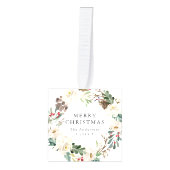 冬のフローラリース写真 キューブオーナメント (正面)