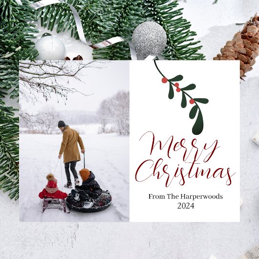 冬のフローラリーフクリスマスファミリーワンフォト シーズンカード