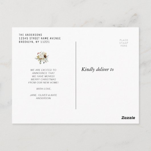 冬のフローラ休暇の動きに関する発表 ポストカード (裏面)