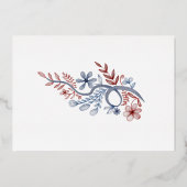 冬のフローラ写真の休日のホイルの招待 箔招待状 (裏面)