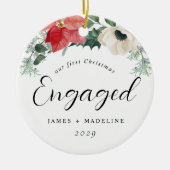 冬のフローラ初めてのクリスマス 婚約した セラミックオーナメント (正面)