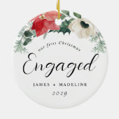 冬のフローラ初めてのクリスマス 婚約した セラミックオーナメント (裏面)