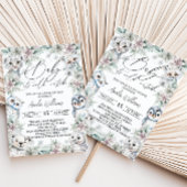 冬のフローラ北極動物の赤ちゃんシャワー 招待状