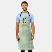 冬のフローラ図解入りの、写真付きのレターCパーソナライズされた エプロン (着用した状態)