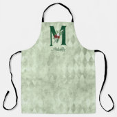 冬のフローラ図解入りの、写真付きのレターM パーソナライズされた エプロン (正面)