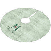 冬のフローラ図解入りの、写真付きのレターM パーソナライズされた ブラッシュドポリエステルツリースカート (アングル)