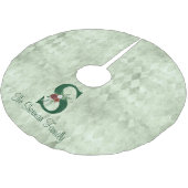 冬のフローラ図解入りの、写真付きのレターSパーソナライズされた ブラッシュドポリエステルツリースカート (アングル)