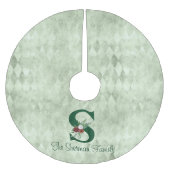 冬のフローラ図解入りの、写真付きのレターSパーソナライズされた ブラッシュドポリエステルツリースカート (正面)