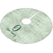 冬のフローラ図解入りの、写真付きの文字Oパーソナライズされた ブラッシュドポリエステルツリースカート (アングル)