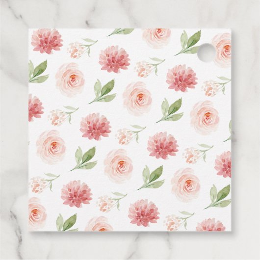 冬のフローラ女の子ベビーシャワーありがとう フェイバータグ (裏面)