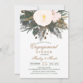 冬のフローラ婚約ディナー招待状 招待状 (正面)