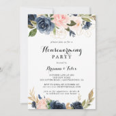 冬のフローラ書道引っ越し祝いパーティーパーティー 招待状 (正面)