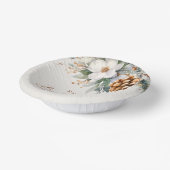 冬のフローラ松の木の赤ちゃんシャワー ペーパーボウル (傾斜あり)