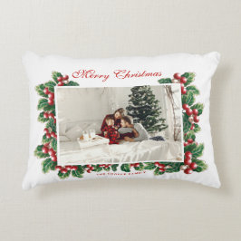 冬のフローラ果実 |クリスマス |家族の写真 アクセントクッション
