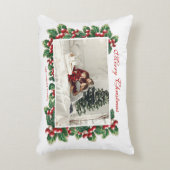 冬のフローラ果実 |クリスマス |家族の写真 アクセントクッション (正面(垂直))