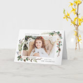 冬のフローラ枠 |ホリデーフォトカード カード (黄色い花)