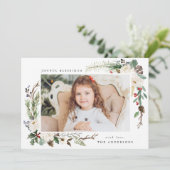 冬のフローラ枠 |ホリデーフォトカード シーズンカード (スタンド正面)