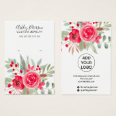 冬のフローラ水カラージュエリーイヤリング表示 (正面&裏面)