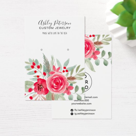 冬のフローラ水カラージュエリーイヤリング表示 (デスク)