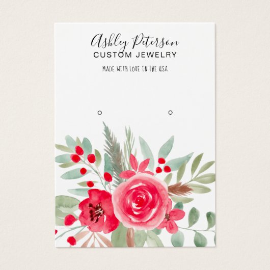 冬のフローラ水カラージュエリーイヤリング表示 (正面)