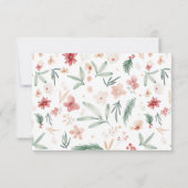 冬のフローラ水彩ウェディングRSVP QRコード 出欠カード (裏面)