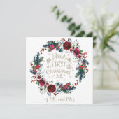 冬のフローラ私たちの最初のクリスマスはミスターとミセス。 カード (スタンド正面)