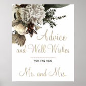 冬のフローラ結婚のアドバイスと願いのサイン ポスター (正面)