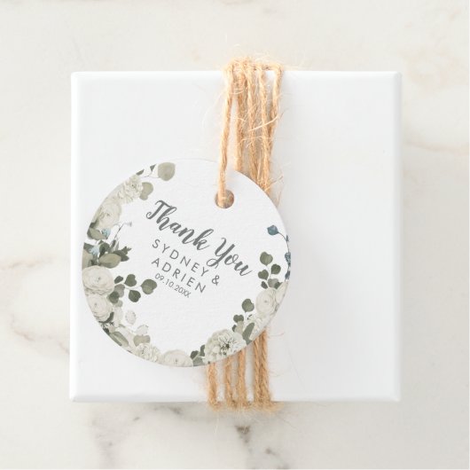 冬のフローラ結婚の感謝メッセージカード フェイバータグ (インサイチュ)