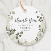 冬のフローラ結婚の感謝メッセージカード フェイバータグ (正面)