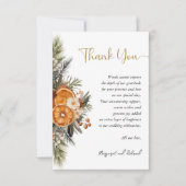 冬のフローラ結婚クリスマスサンキューカード サンキューカード (正面)